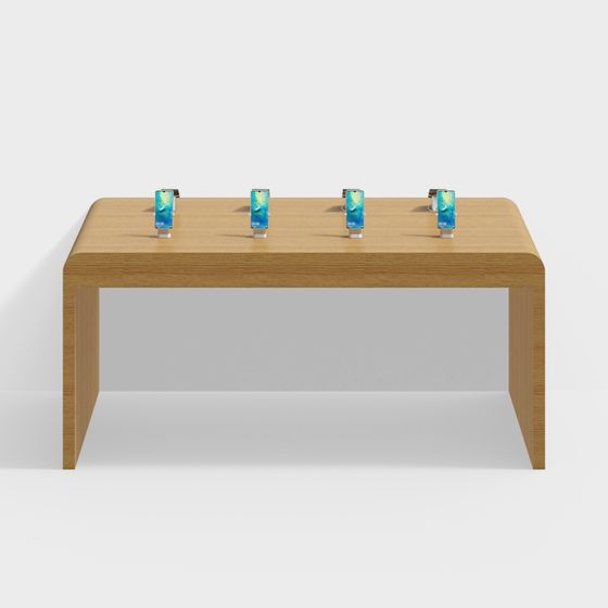 Natural Wood Display Table 3D model