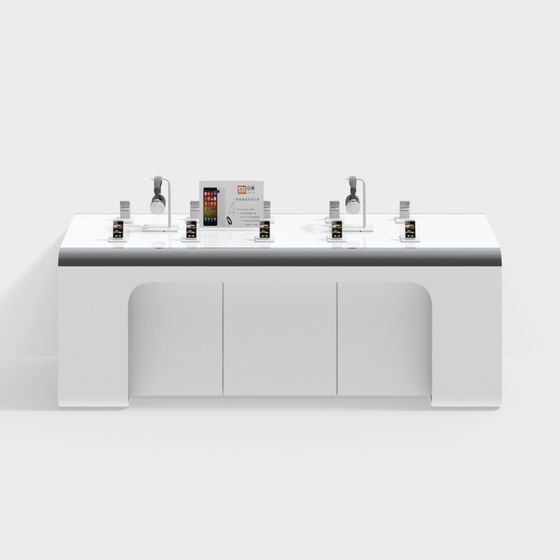 Elegant Low-Poly Display Cabinet 3D model