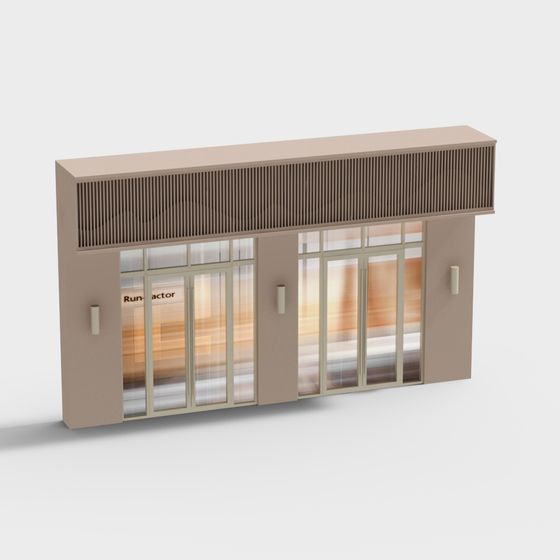 Urban Mini Station Low Poly 3D Model