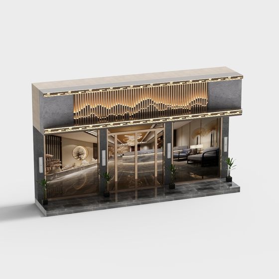 Elegant Low-Poly Architectural 3D model