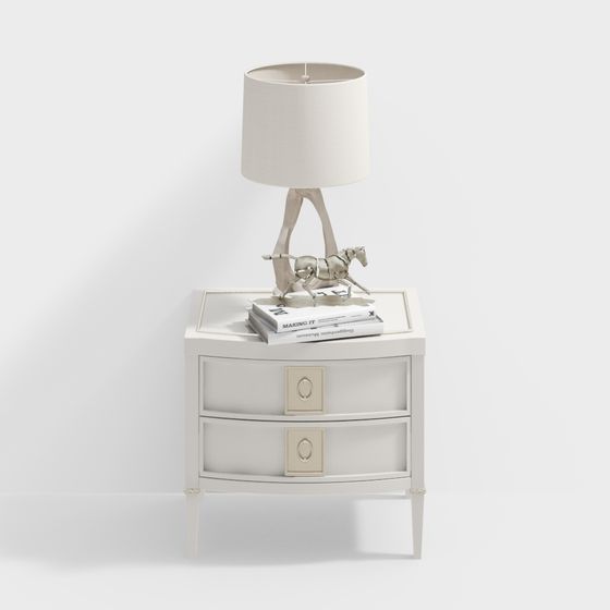 Stylish Bedside Table 3D model for Modern Interiors