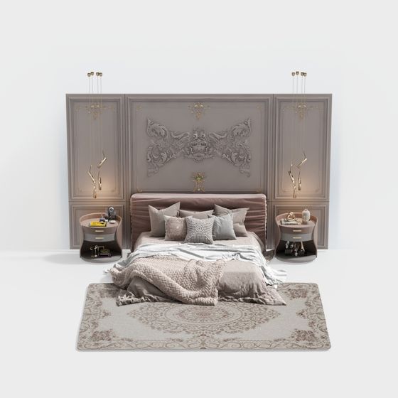 Luxe Bedroom Set 3D model