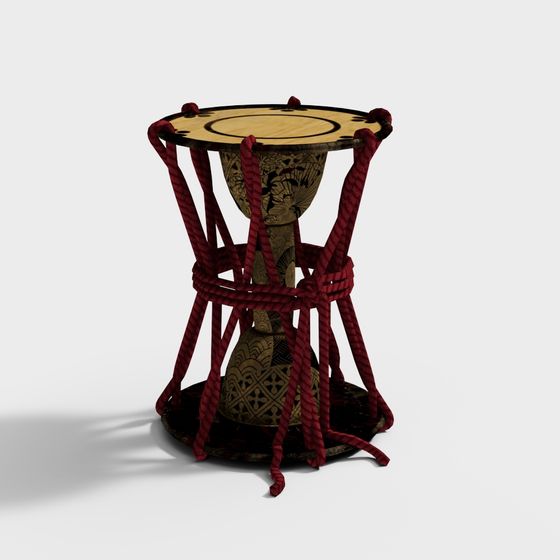 African Drum Stand 3D model