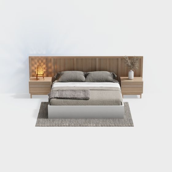 Elegant Modern Minimalist Bed Frame 3D model