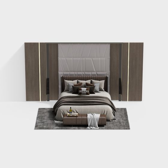 Urban Bedroom 3D model for Modern Aesthetics