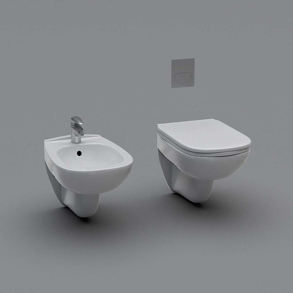 Wall hung toilet and bidet