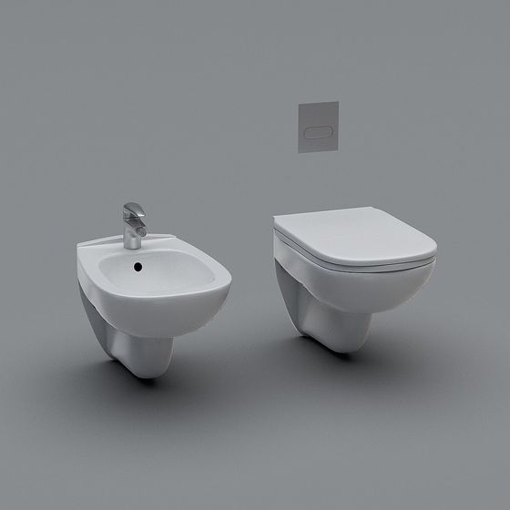 Minimalist Bathroom Set 3D model