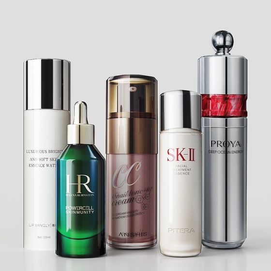 Stylish Cosmetics Bottle Set 3D model
