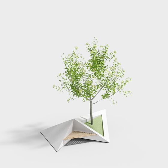 Vibrant Low-Poly 3D Tree Model for Creative Projects