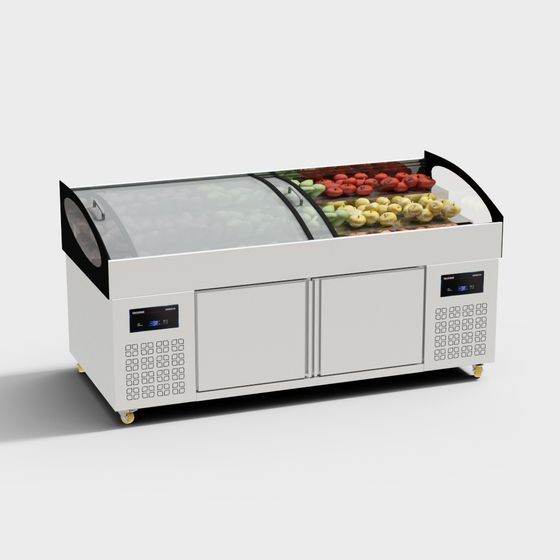 Futuristic Fresh Food Display Cabinet 3D model