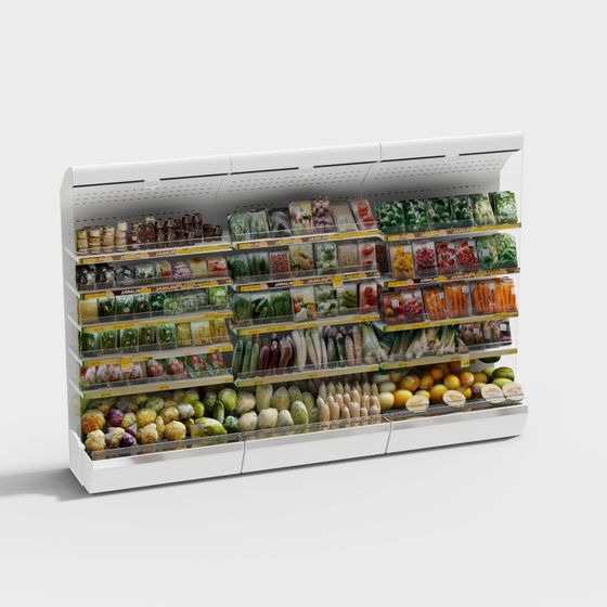 Grocery Display Shelf 3D model