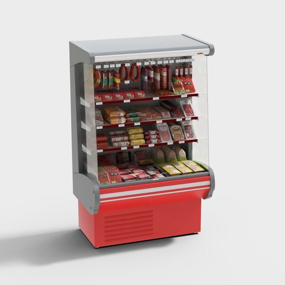 Stylish Low-Poly Meat Display Case 3D model