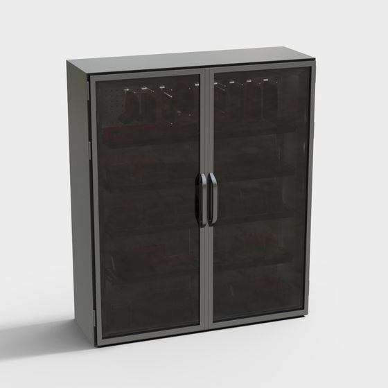 Stylish Glass Display Cabinet 3D model