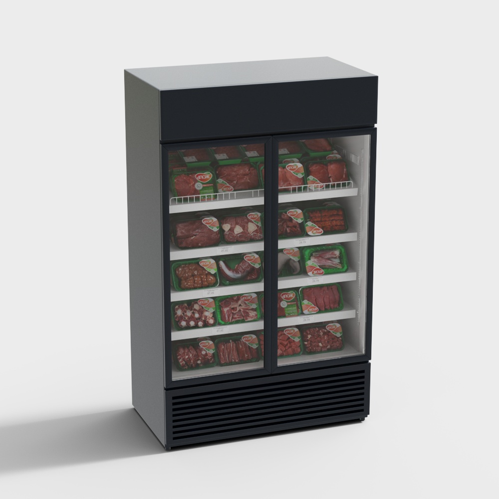 Modern Retail 3D Refrigerator Model