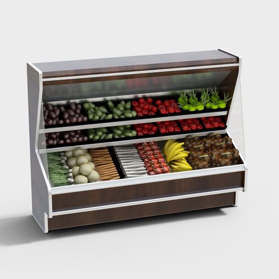 Stylish Fruit Display Case 3D model for Modern Stores