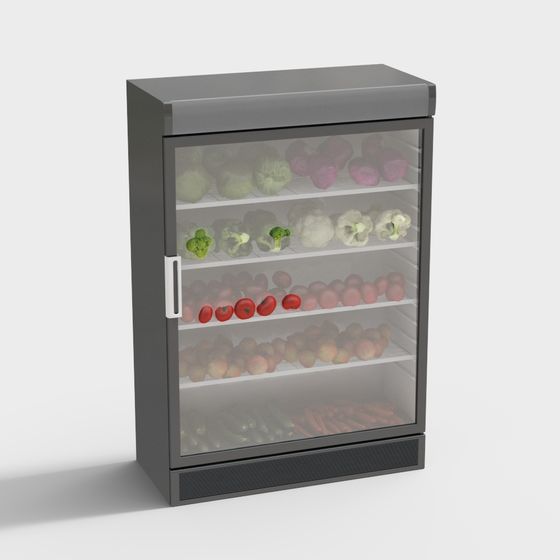 Realistic Vegetable Refrigerator 3D model for Creative Projects