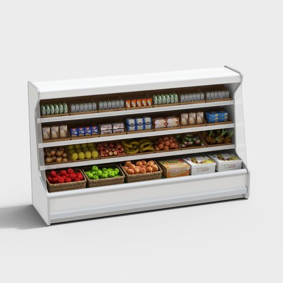 Stylish Fruit Rack 3D Model for Retail Environments