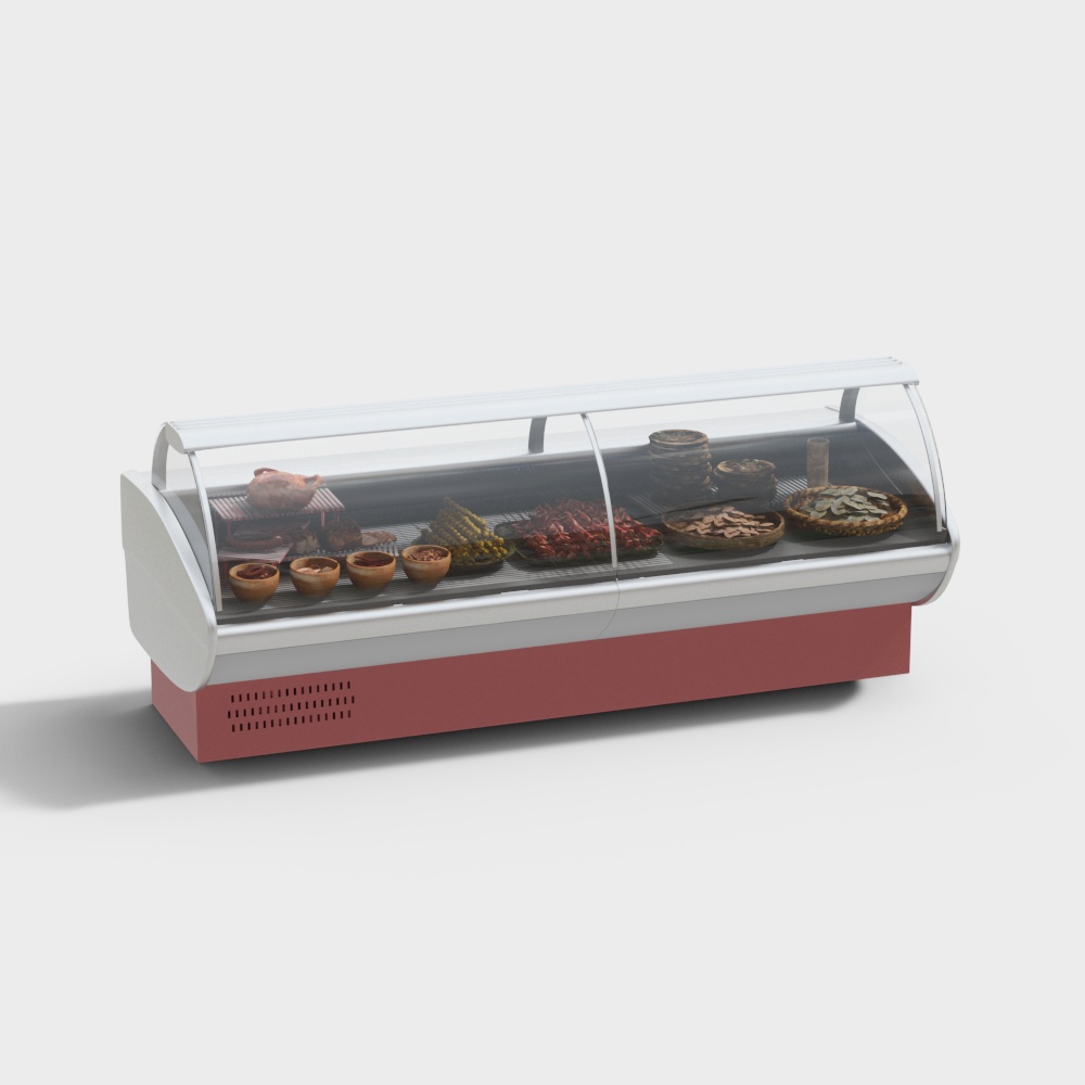 슈퍼마켓 신선한 고기 냉동고