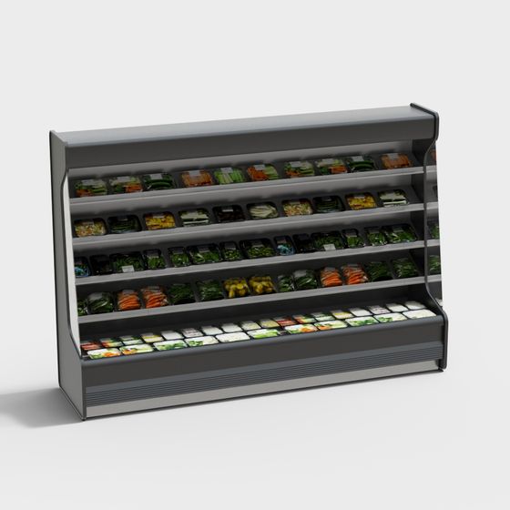 Low Polygon Frozen Food Display Case 3D model