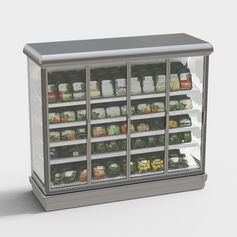 Supermarket fresh vegetable freezer