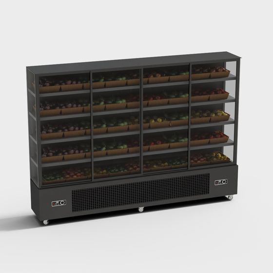 Futuristic Low Poly Refrigerated Display Case 3D model