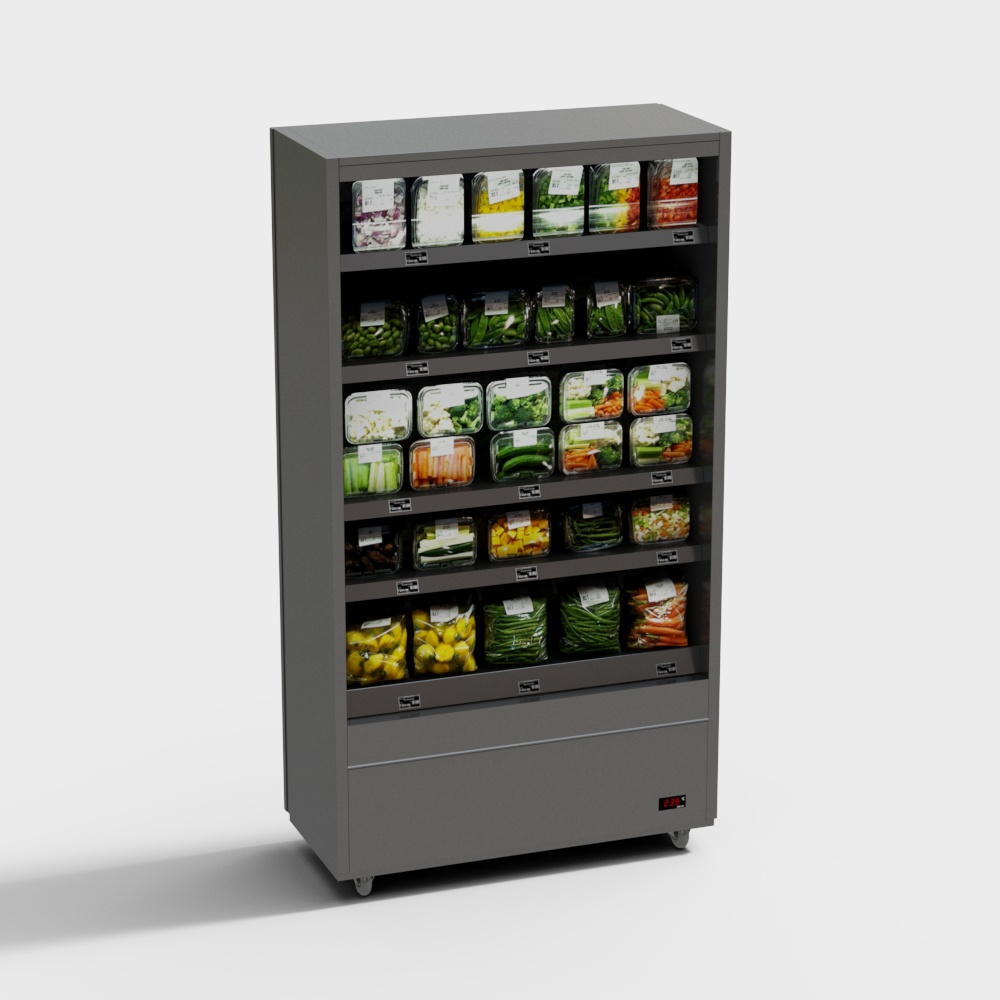 Realistic Freezer Display Case 3D model
