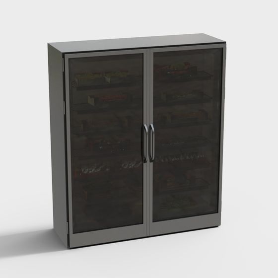 Stylish Glass Display Cabinet 3D model