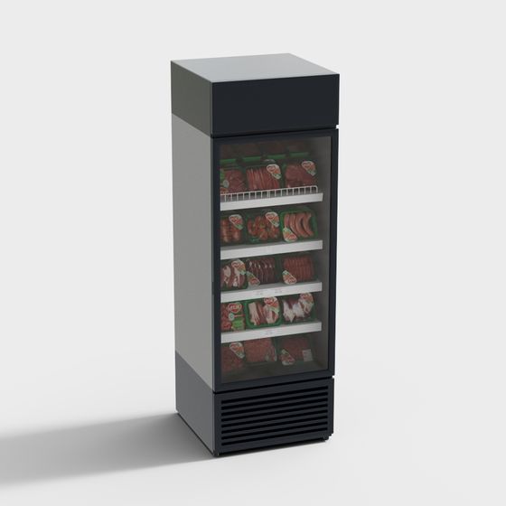 Simplistic 3D Model Refrigerator for Modern Interiors