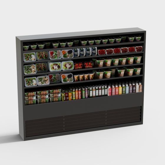 Stylish Supermarket Display Shelf 3D model