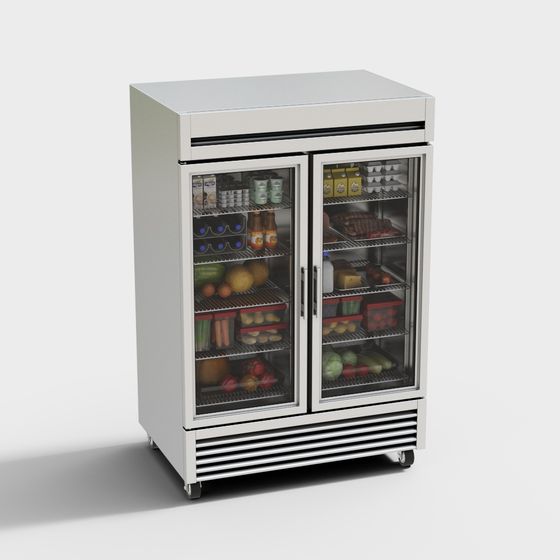 Modern Low-Poly Refrigerator 3D model