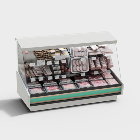 Stylish Meat Display Cabinet 3D model for Modern Retail