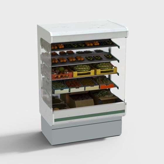 Trendy Fruit Display Cabinet 3D model for Retail Spaces