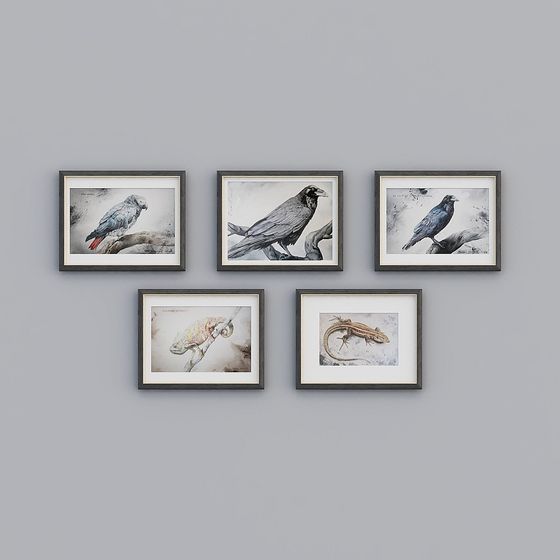 Low-Poly Wild Animal 3D Model Frames