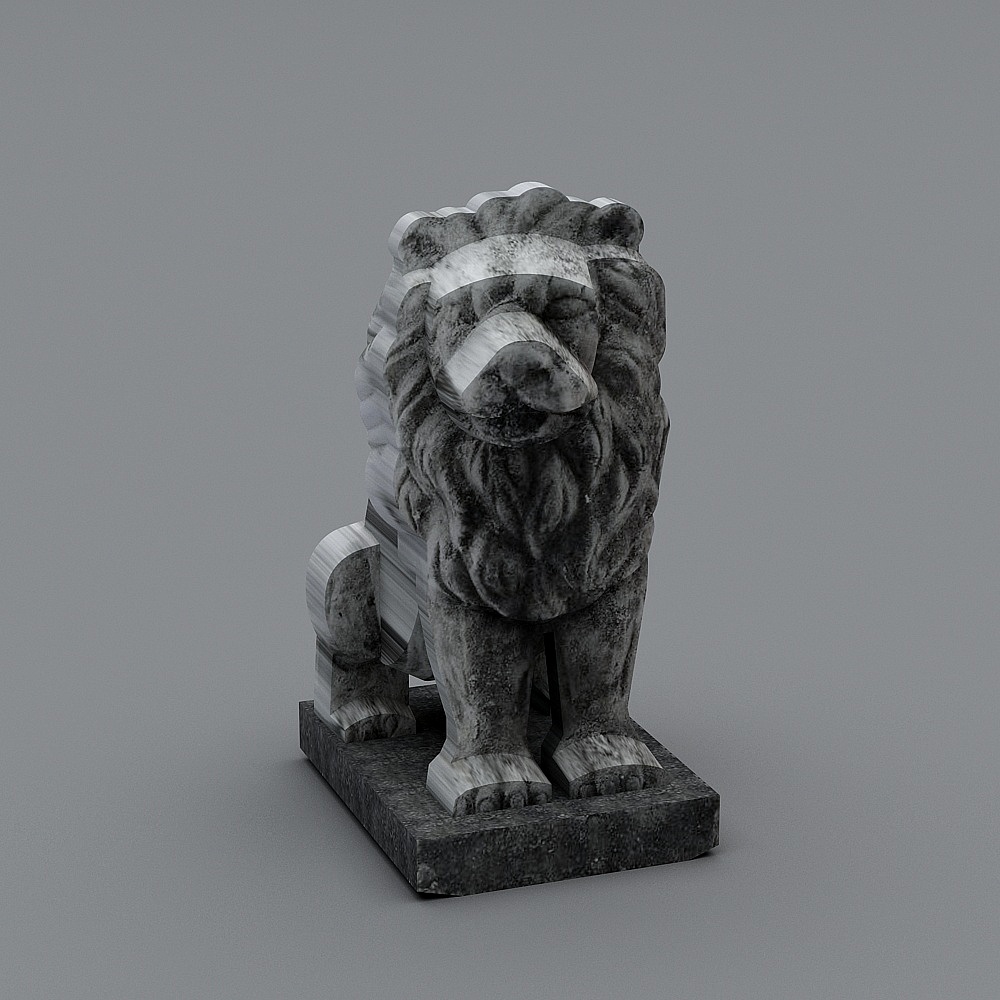 Detailed Stone Lion 3D Model for Creative Projects
