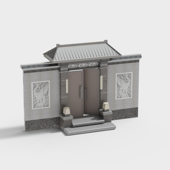 Elegant Oriental-Inspired Architectural 3D Model