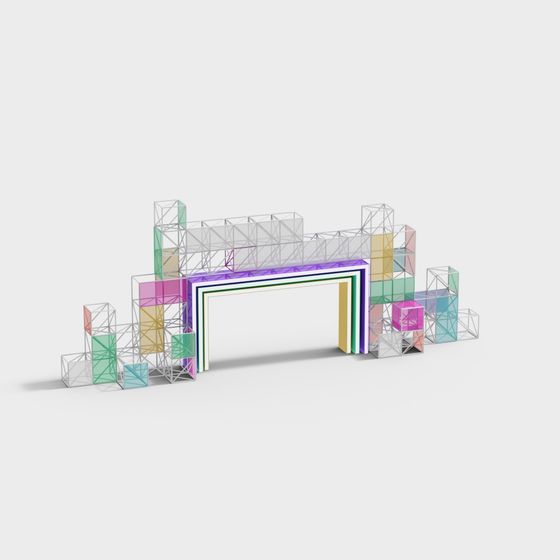 Vibrant Rainbow Bridge 3D Model