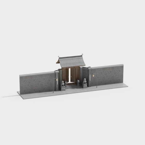 Stylish Low-Poly Eastern Architecture 3D model