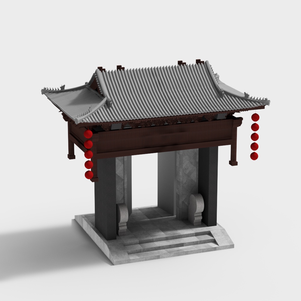 East Asian Gate 3D Model for Cultural Inspiration