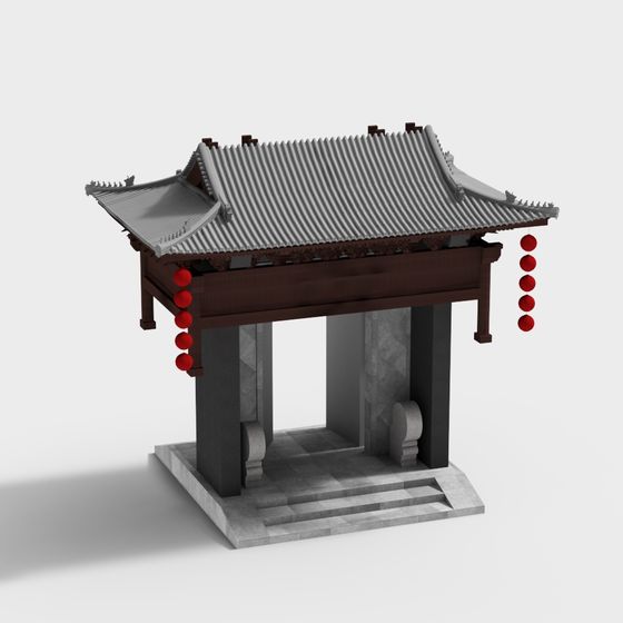 East Asian Gate 3D Model for Cultural Inspiration