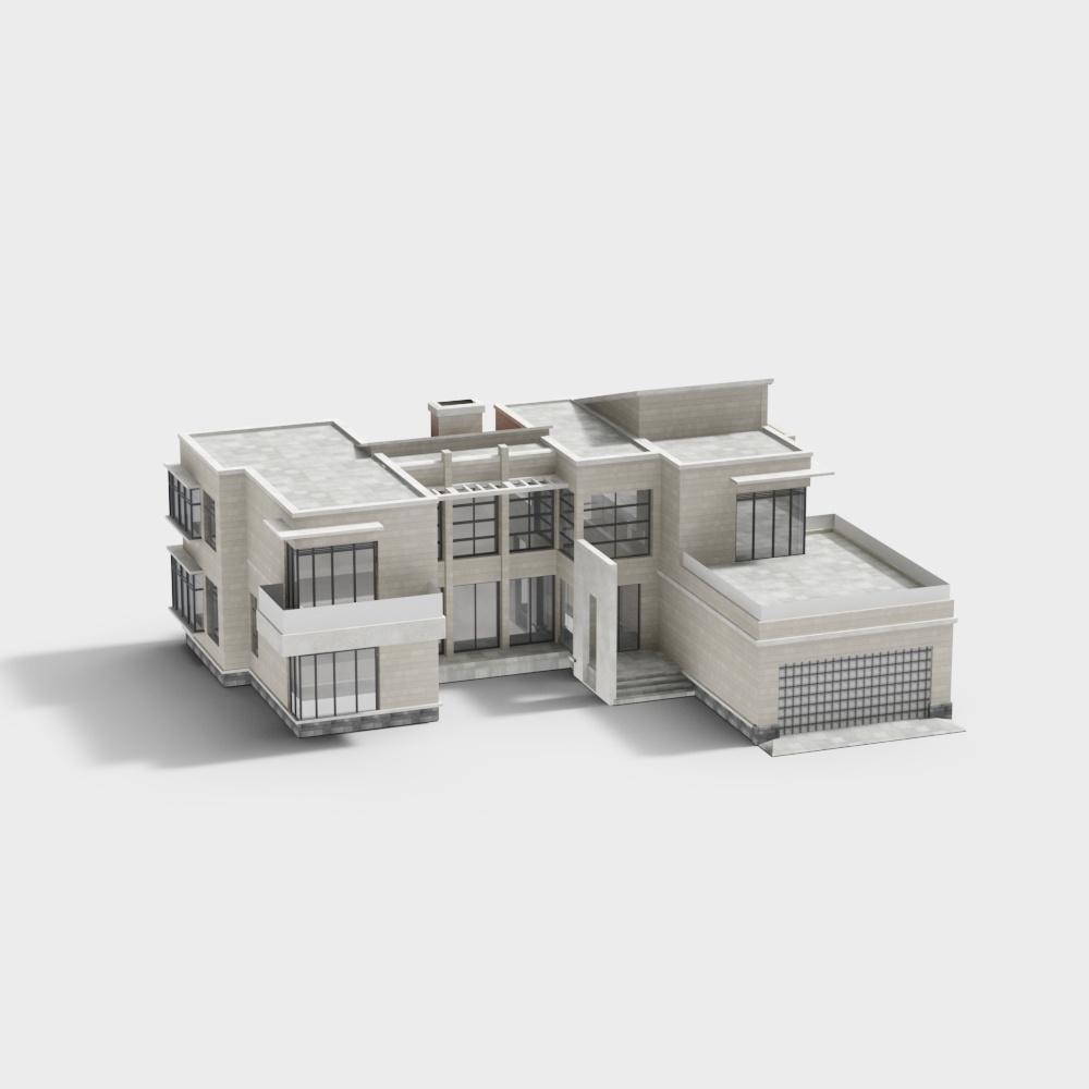 Low Polygon Modern Villa 3D model