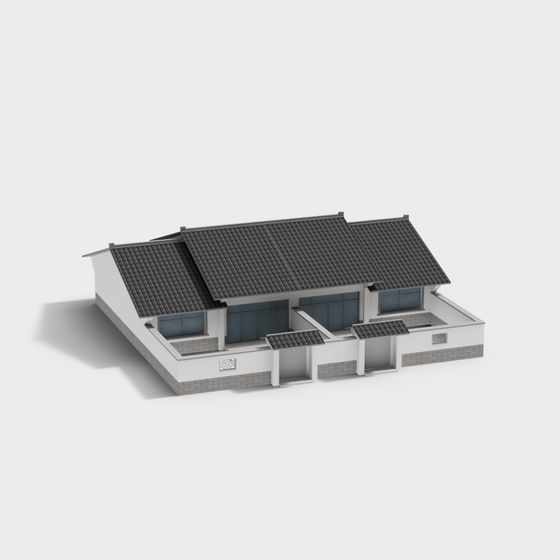 Charming Low-Polygon Residential 3D Model