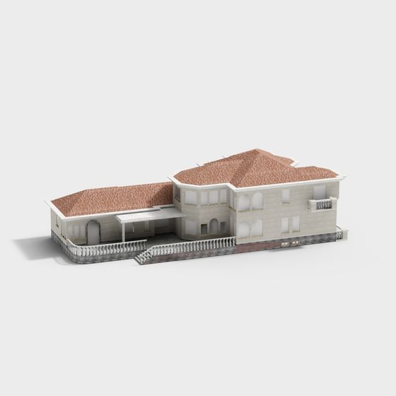 Charming Low-Polygon Country Villa 3D model
