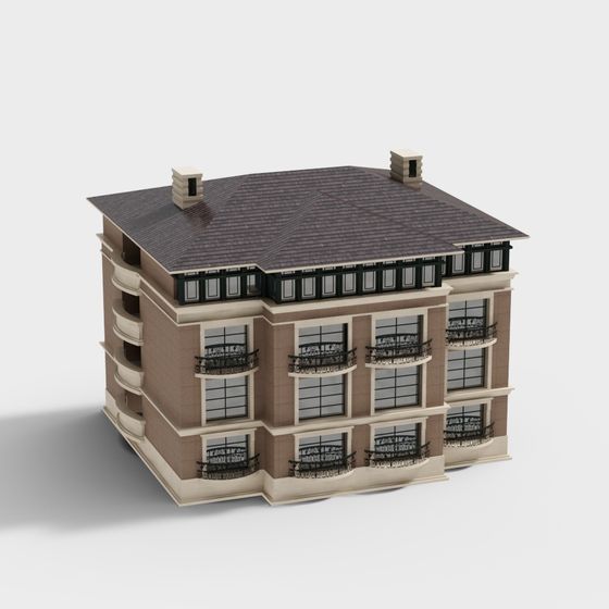 Elegant European Style Building 3D model