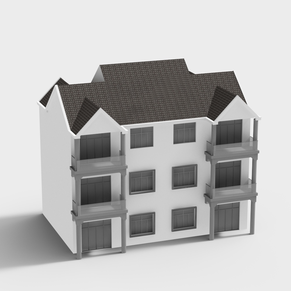 Modern Apartment Building 3D model