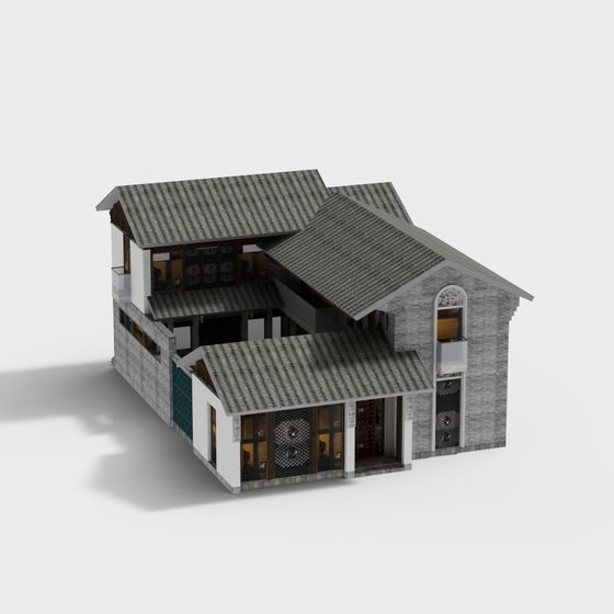 Elegantly Designed Low-Poly House 3D model