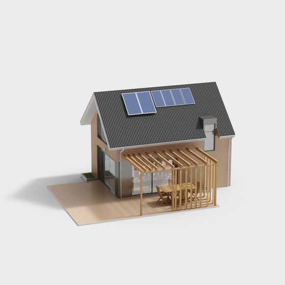Modern Minimalist 3D Model Cottage