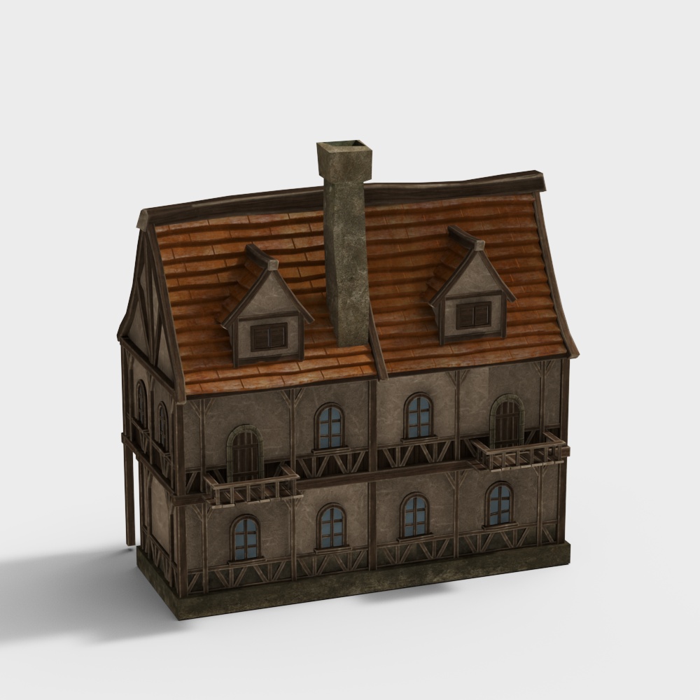 Medieval Wooden House 3D model