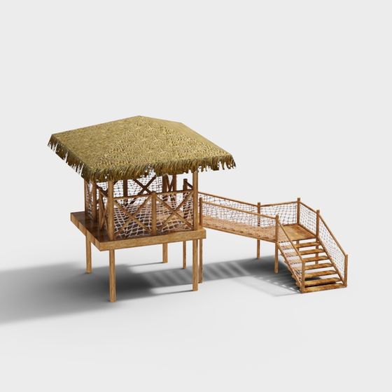 Tiki Hut 3D Model for Tropical Design