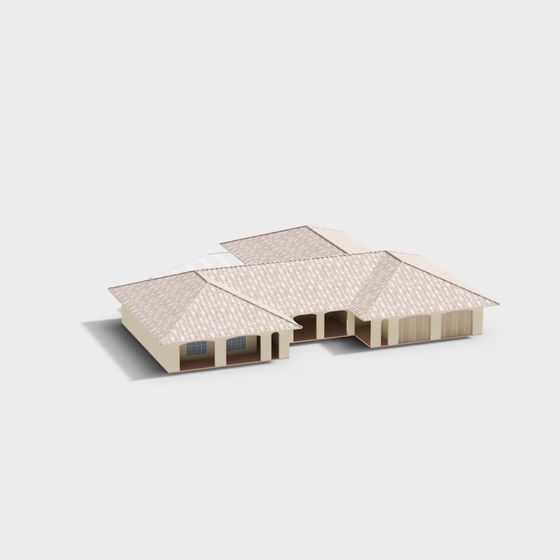 Modern Minimalist Villa 3D model for Designers