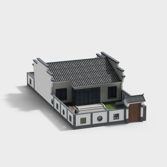 Oriental Courtyard Cottage 3D model